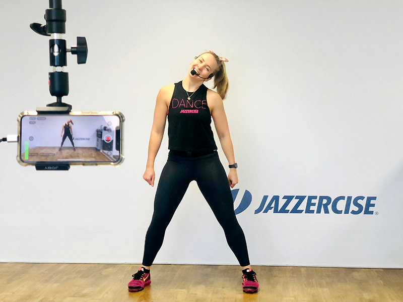 Alexandra teaching Jazzercise