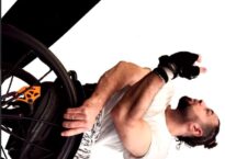 Kadar Khristan in his wheelchair sideways