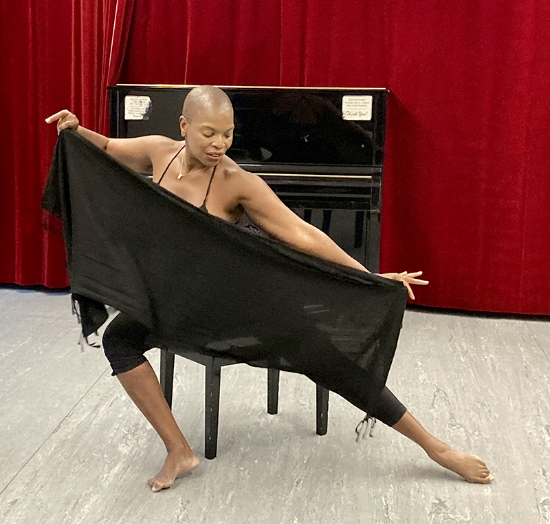 Zazel dancing with scarf